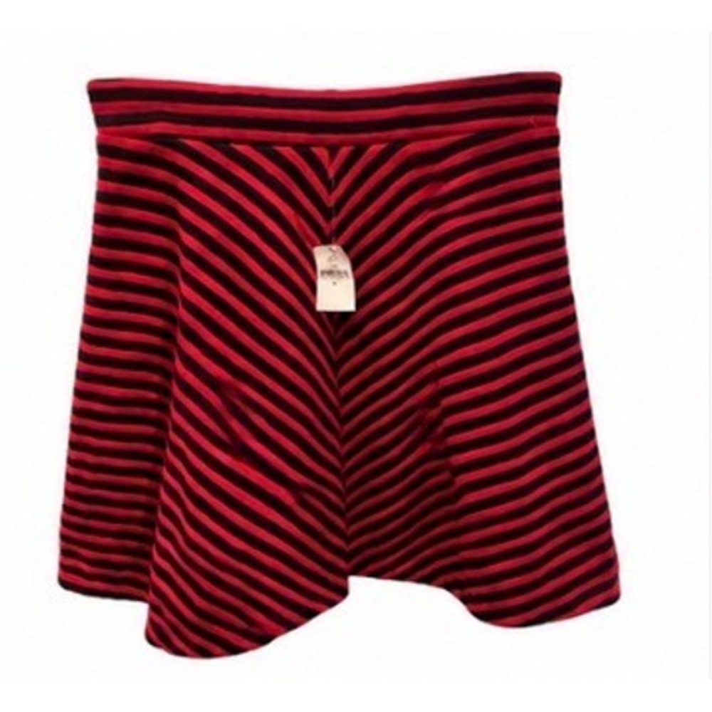 GAP Skater Skirt Women Size M Red Navy NEW Striped Chevron Pockets